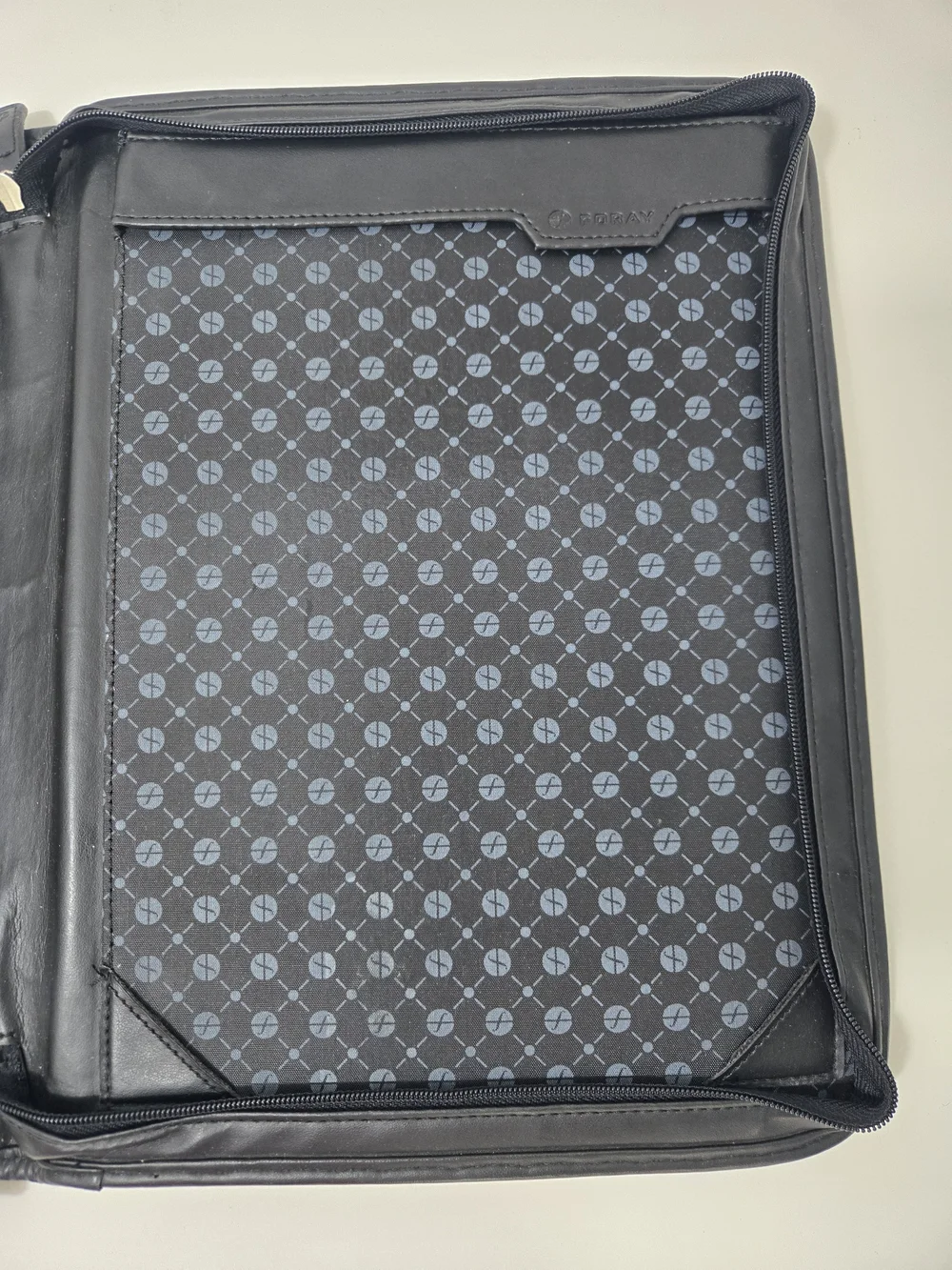 Structured Black Leather Briefcase with Top Handles